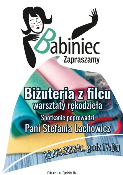 Marcowy Babiniec w Filii nr 1 - warsztaty rękodzieła ze Stefanią Lachowicz