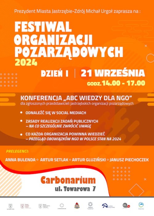 Zapraszamy na Festiwal Organizacji Pozarządowych 21 września w Carbonarium