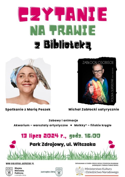 Czytanie na trawie z Biblioteką w Parku Zdrojowym - 13 lipca 2024 r.