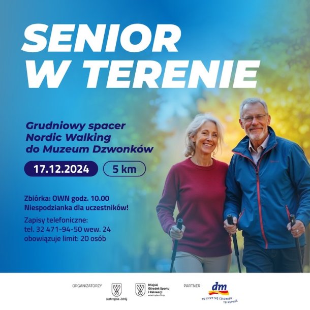 Senior w Terenie: grudniowy sacer nordic walking do Muzeum Dzwonków