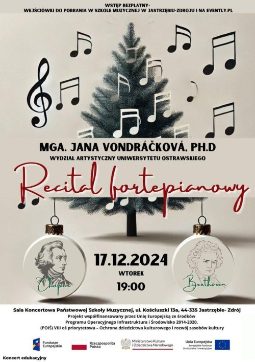 Recital Fortepianowy | MgA. Jana Vondráčková, Ph.D