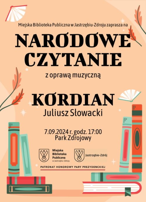 Narodowe Czytanie 2024 - 7 września o godz. 17:00 w Parku Zdrojowym