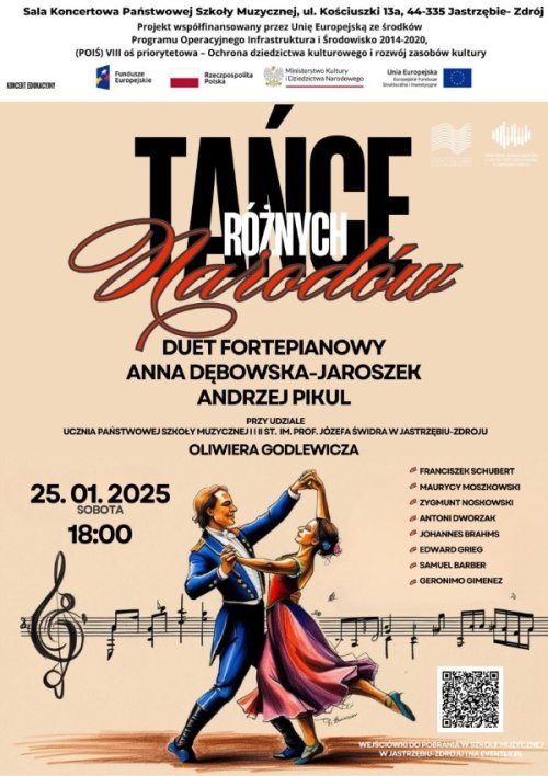 KONCERT | TAŃCE RÓŻNYCH NARODÓW - 25.01.2024 r. Sala koncertowa PSM Jastrzębie-Zdrój