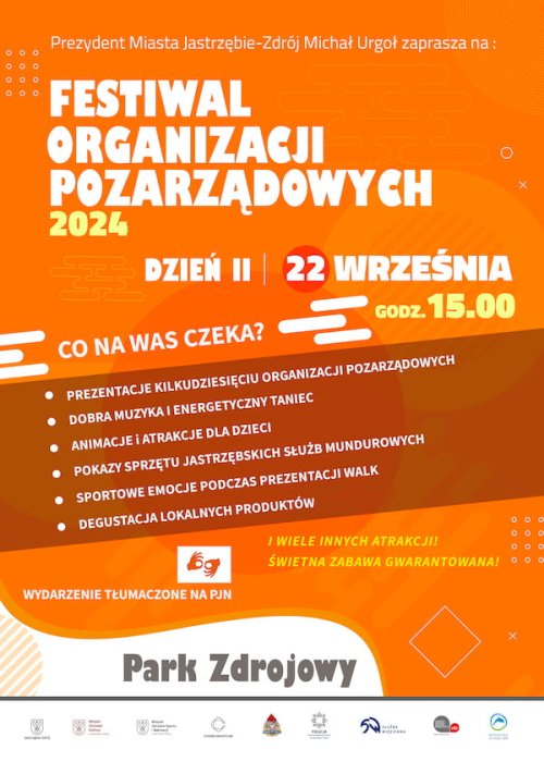 Zapraszamy na Festiwal Organizacji Pozarządowych 22 września w Parku Zdrojowym