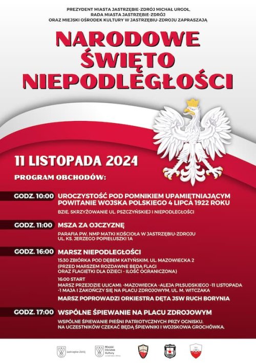 Obchody Narodowego Święta Niepodległości 11 Listopada w Jastrzębiu-Zdroju