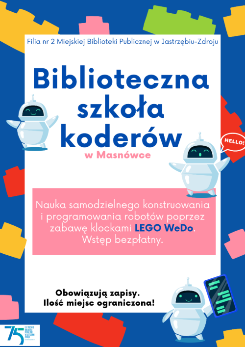 Biblioteczna Szkoła Koderów w Masnówce co wtorek od 20 lutegoBiblioteczna Szkoła Koderów w Masnówce co wtorek od 20 lutego - 26 marzec