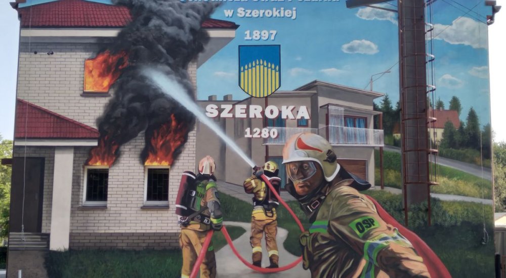 Nowy mural na remizie OSP Szeroka gotowy! fot. z arch. UM